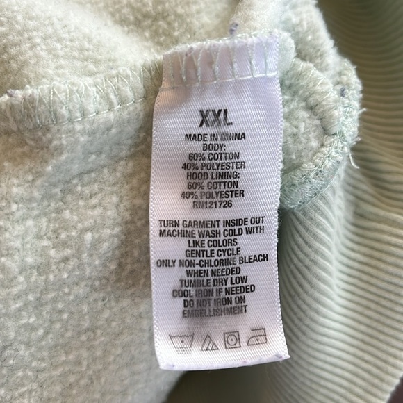 Aeropostale Light Green Y2K Aero Pullover Cropped Boxy Hoodie XXL - Picture 13 of 13
